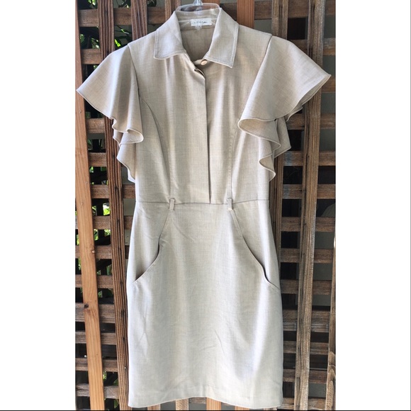 Calvin Klein Ruffled Career Dress - Picture 1 of 3
